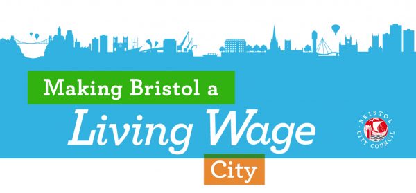 Making Bristol a Living Wage City Bristol cityscape skyline illustration